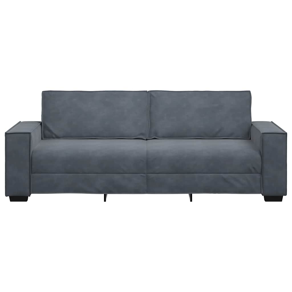 vidaXL Τριθέσιος Καναπές Σκούρο Γκρι 220x78x84 εκ. Βελούδο