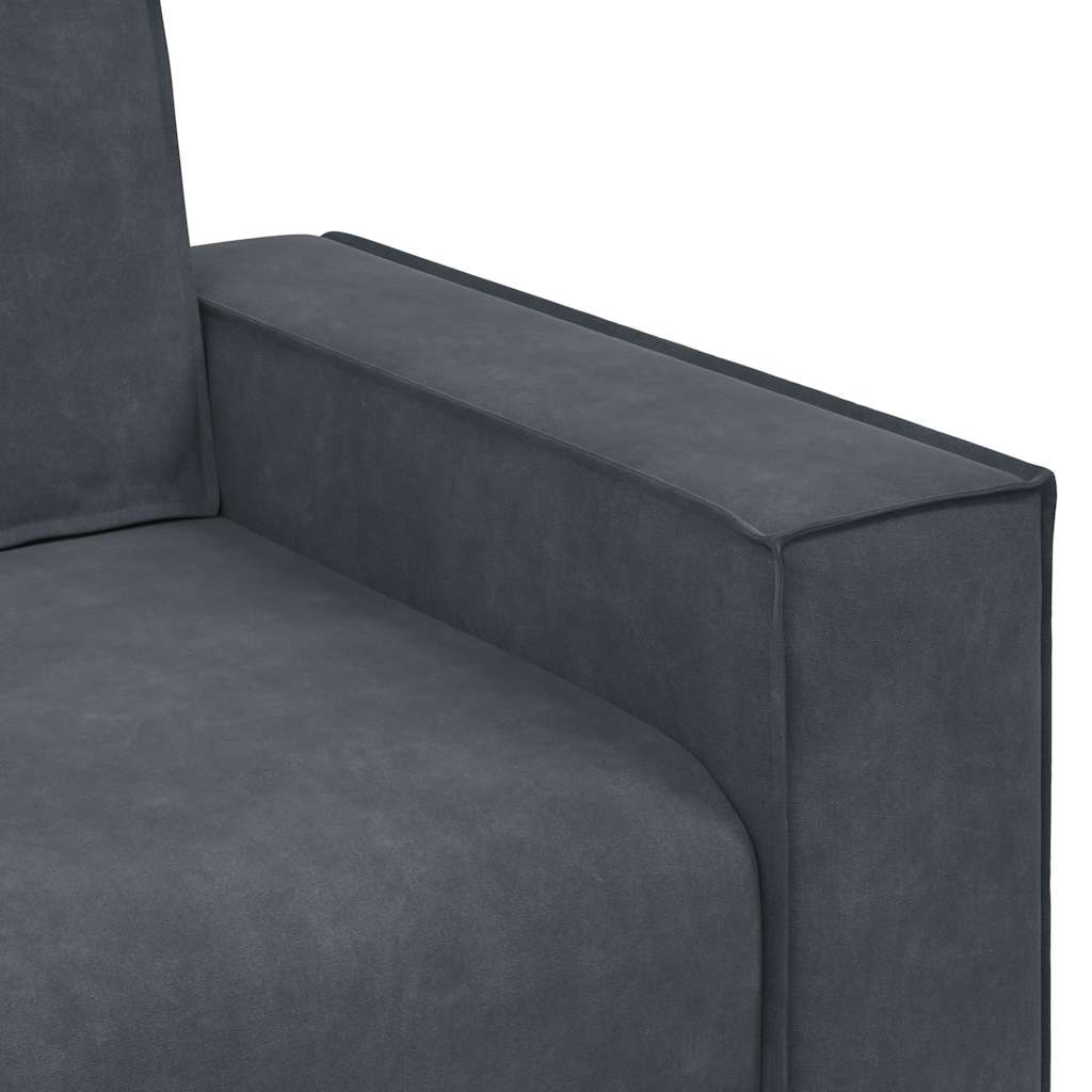 vidaXL Τριθέσιος Καναπές Σκούρο Γκρι 220x78x84 εκ. Βελούδο