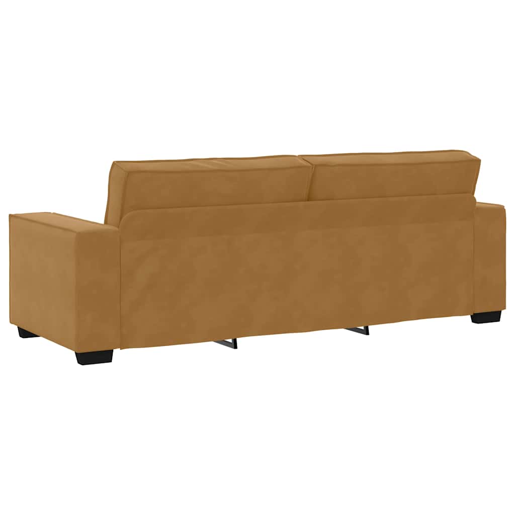 vidaXL Τριθέσιος Καναπές Καφέ Βελούδινος 220x78x84 εκ.