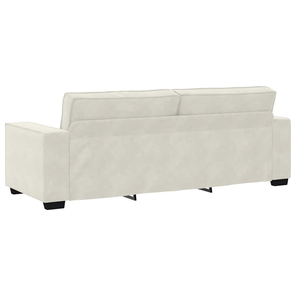 vidaXL Τριθέσιος Καναπές Κρεμ 220x78x84 εκ. Βελούδος