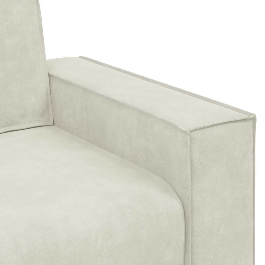 vidaXL Τριθέσιος Καναπές Κρεμ 220x78x84 εκ. Βελούδος