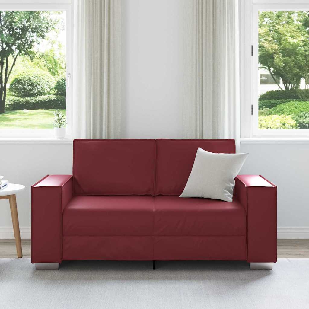 vidaXL Διθέσιος καναπές Κόκκινο 160 cm Τεχνητό Δέρμα