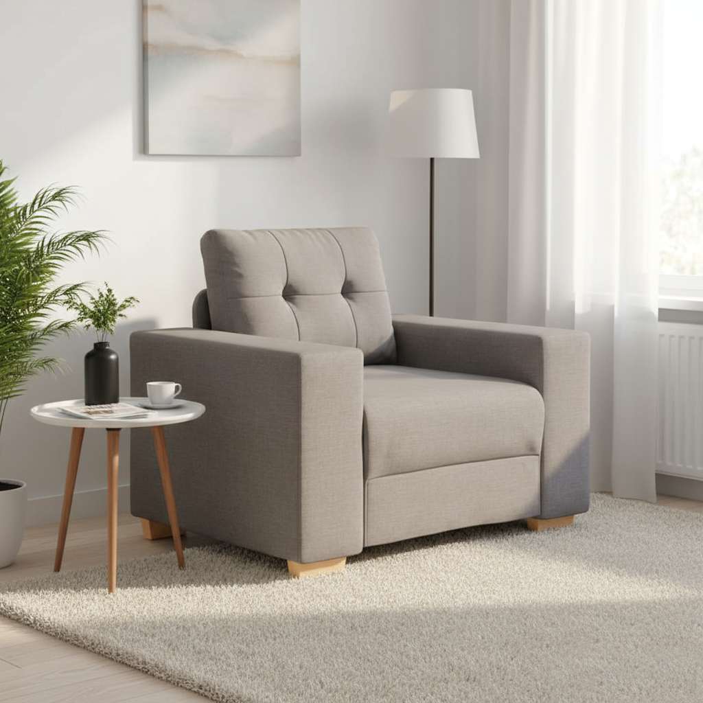 vidaXL Πολυθρόνα-Καναπέ-Μπεζ 100x78x80 εκ. Ύφασμα