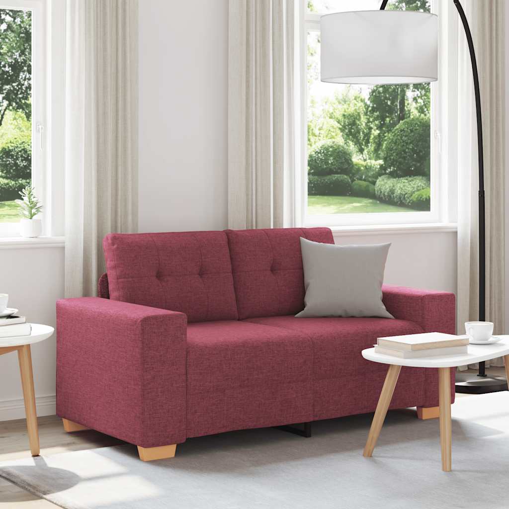 vidaXL Καναπές Διθέσιος Κόκκινος 160 x 77 x 82 εκ. Ύφασμα