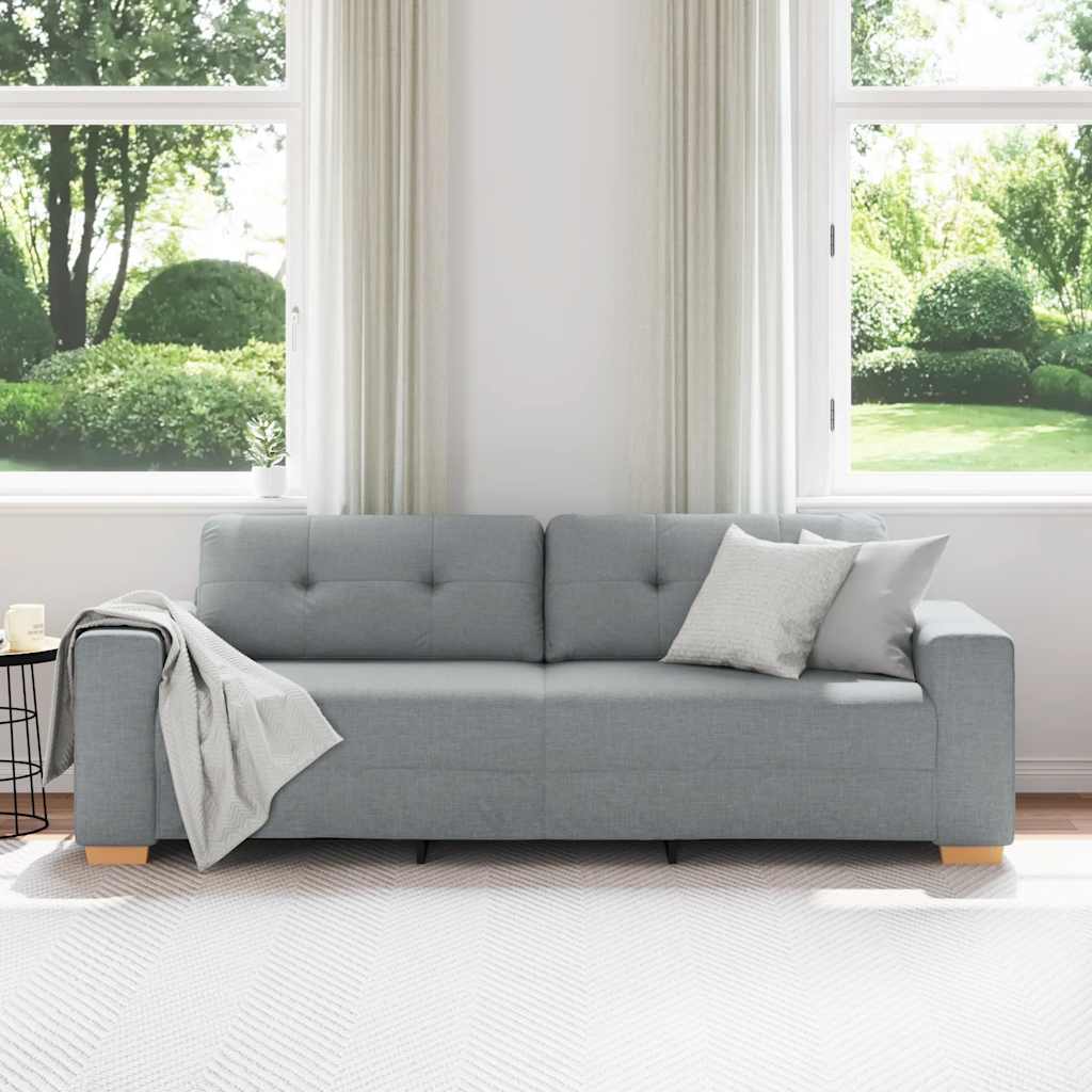 vidaXL Τριθέσιος Καναπές Ανοιχτό Γκρι 220x78x80 εκ. Ύφασμα