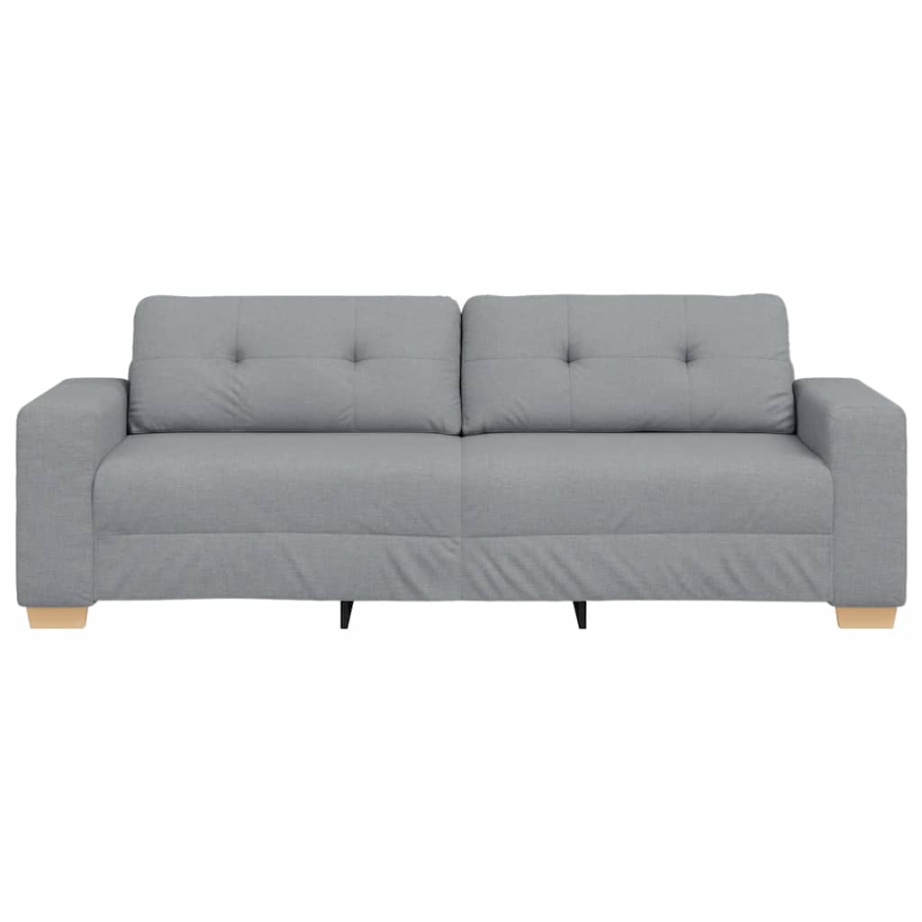 vidaXL Τριθέσιος Καναπές Ανοιχτό Γκρι 220x78x80 εκ. Ύφασμα