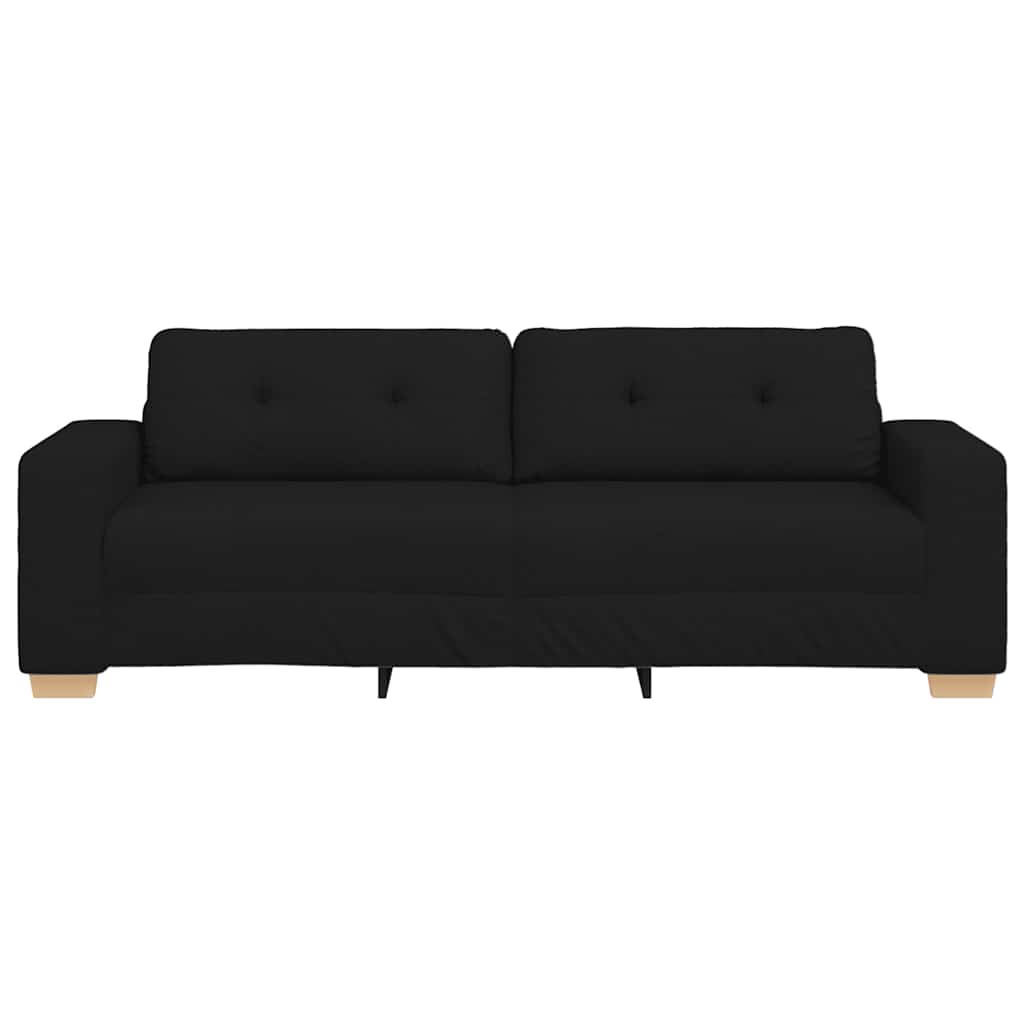 vidaXL Τριθέσιος Καναπές Μαύρος 220x78x80 εκ. Ύφασμα