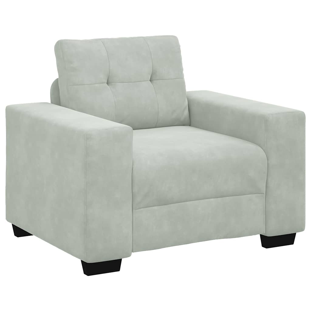 vidaXL Πολυθρόνα Ανοιχτό Γκρι Βελούδινη 100 x 78 x 80 εκ.
