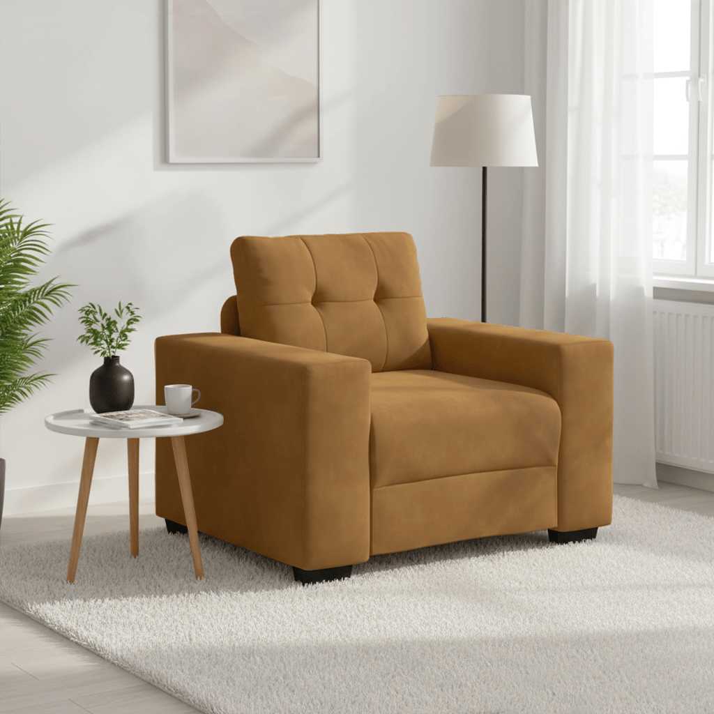 vidaXL Πολυθρόνα Καφέ Βελούδινη 100x78x80 εκ.