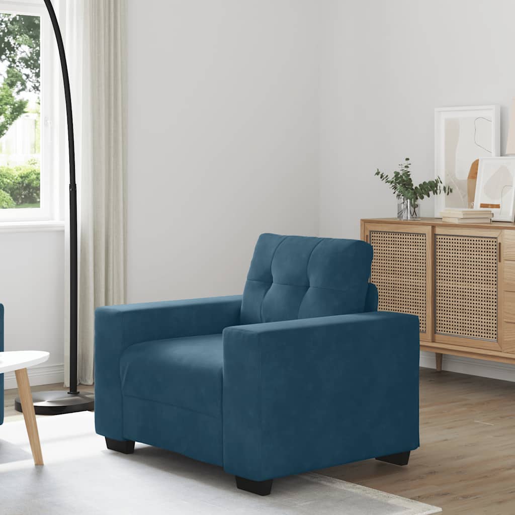 vidaXL Πολυθρόνα-Καναπέ Μπλε Βελούδινη 100x78x80 εκ.