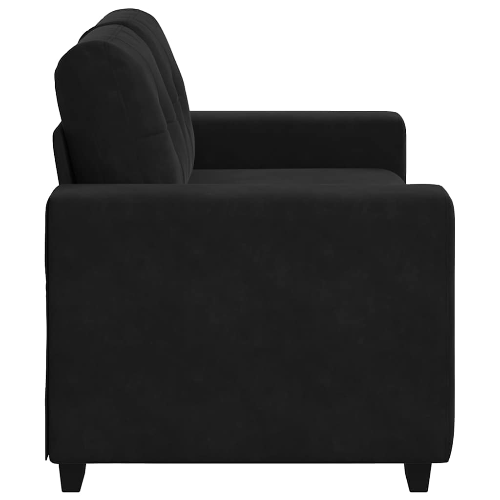 vidaXL Καναπές Διθέσιος Μαύρος Βελούδινος 160 x 77 x 82 εκ.