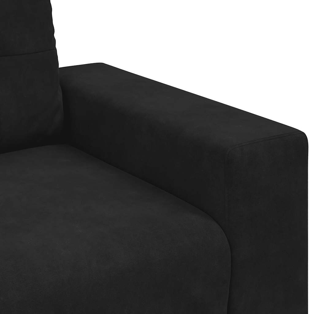 vidaXL Καναπές Διθέσιος Μαύρος Βελούδινος 160 x 77 x 82 εκ.