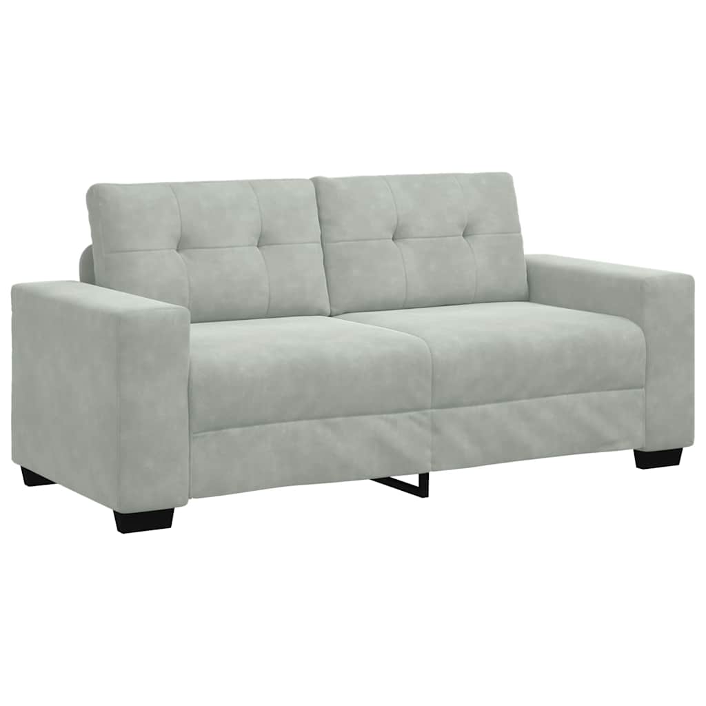 vidaXL Καναπές Διθέσιος Ανοιχτό Γκρι 180 x 77 x 82 εκ. Βελούδο