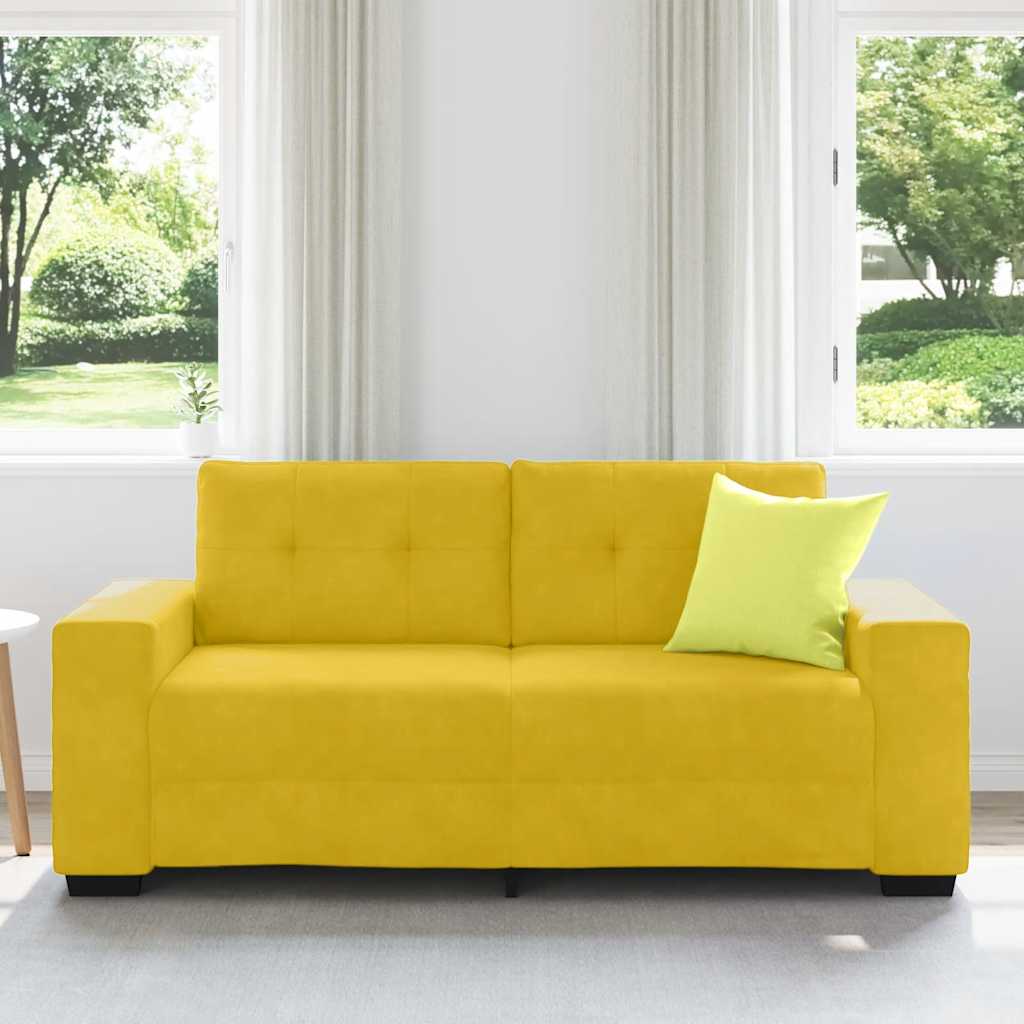 vidaXL Καναπές-Διθέσιος Κίτρινος Βελούδος 180 x 77 x 82 εκ.
