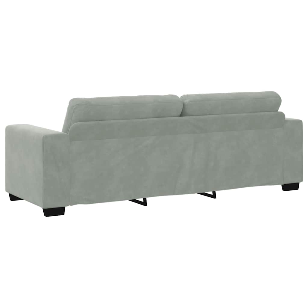 vidaXL Τριθέσιος Καναπές Ανοιχτό Γκρι 220x78x80 εκ. Βελούδο