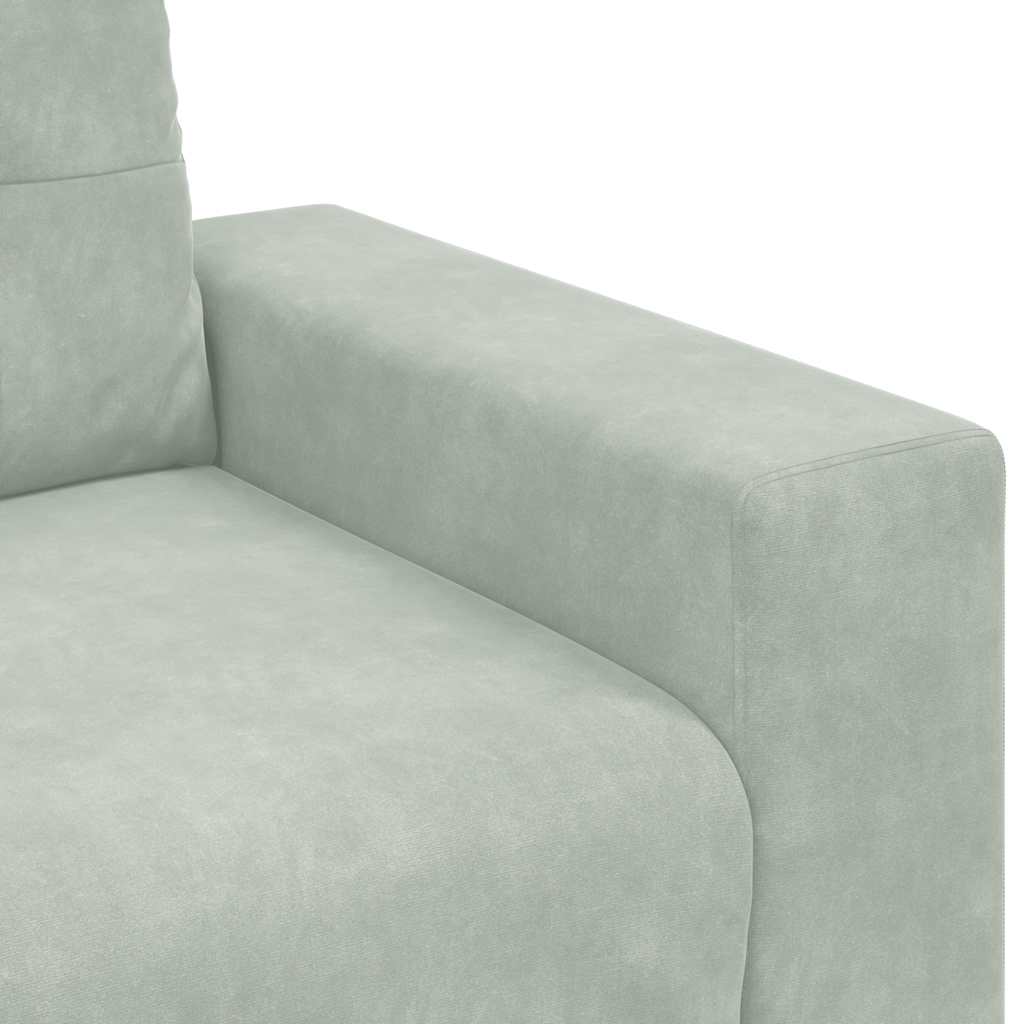vidaXL Τριθέσιος Καναπές Ανοιχτό Γκρι 220x78x80 εκ. Βελούδο