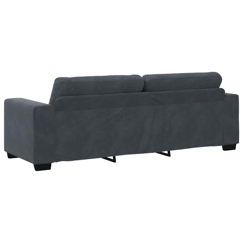 vidaXL Τριθέσιος Καναπές Σκούρο Γκρι 220x78x80 εκ. Βελούδο