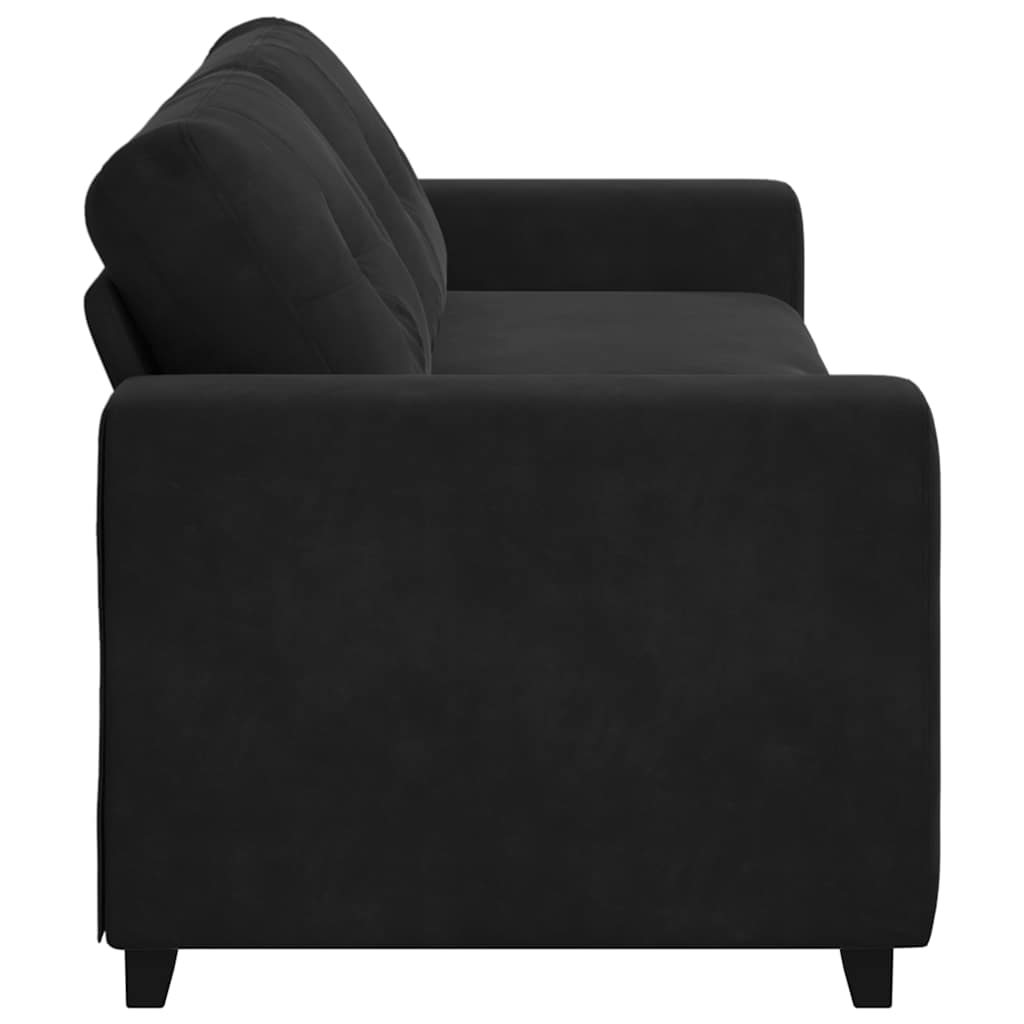 vidaXL Τριθέσιος Καναπές Μαύρος Βελούδινος 220x78x80 εκ.