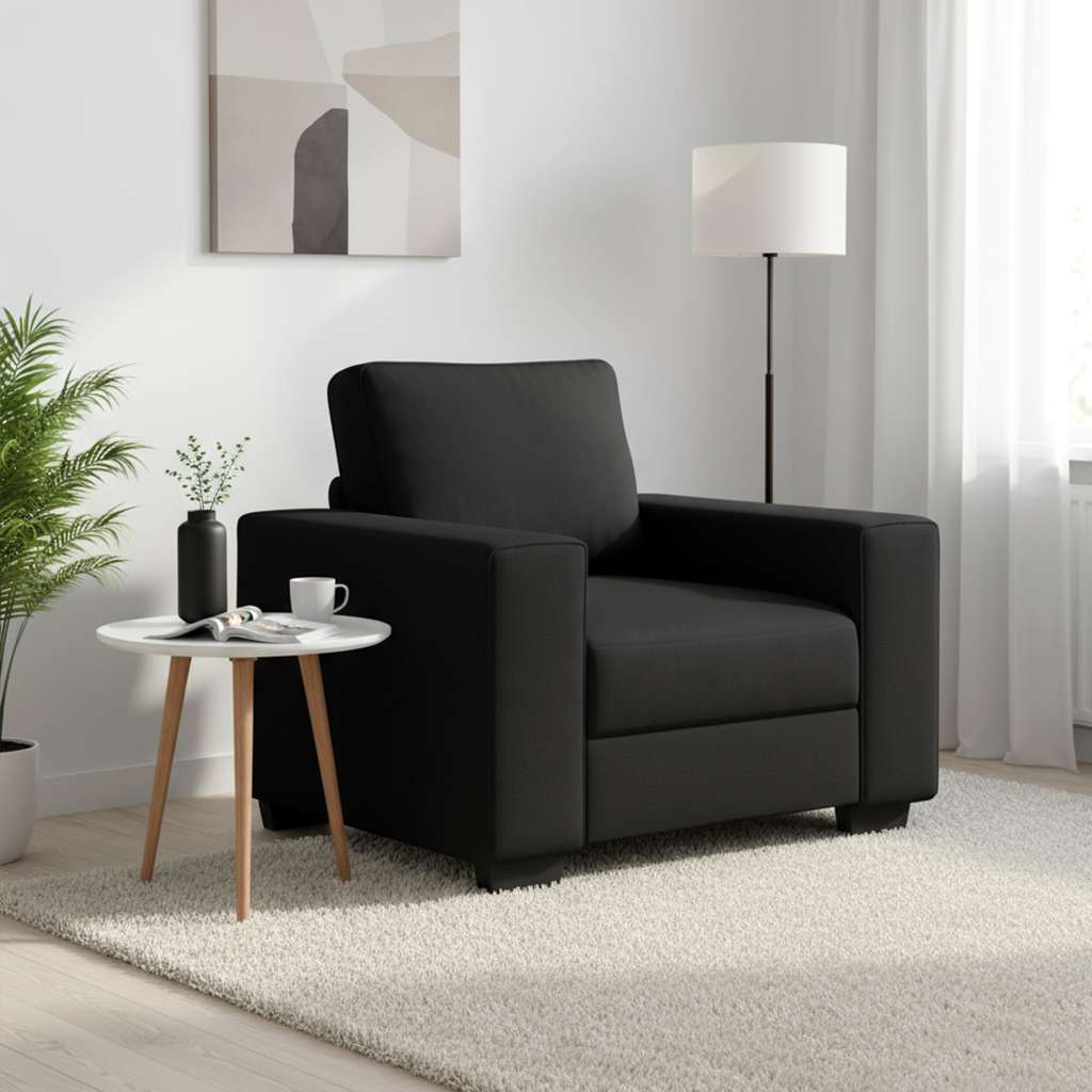 vidaXL Πολυθρόνα Μαύρη 100x77x82 εκ. από Ύφασμα