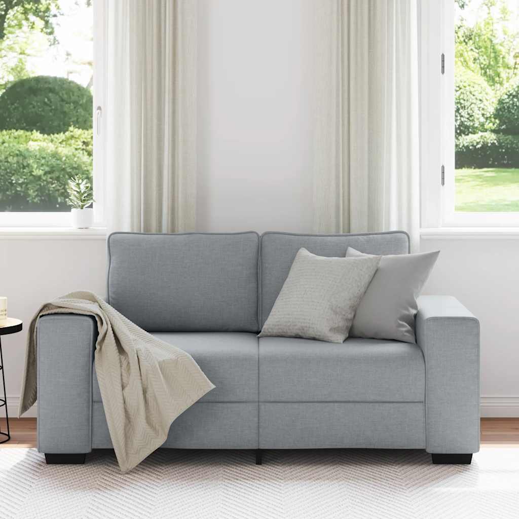 vidaXL Διθέσιος Καναπές Ανοιχτό Γκρι 160x77x82 εκ. Ύφασμα