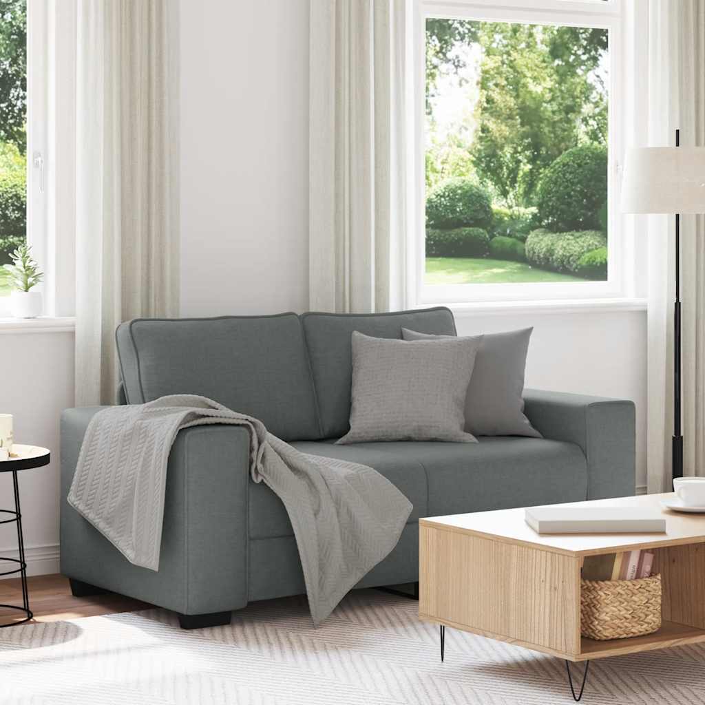 vidaXL Διθέσιος Καναπές Σκούρο Γκρι 160x77x82 εκ. Ύφασμα