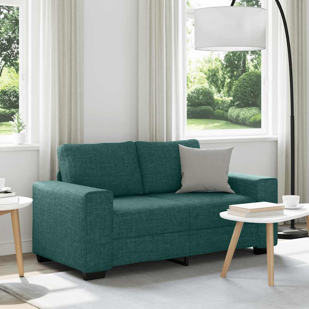 vidaXL Διθέσιος Καναπές Σκούρο Πράσινο 160x77x82 εκ. Ύφασμα