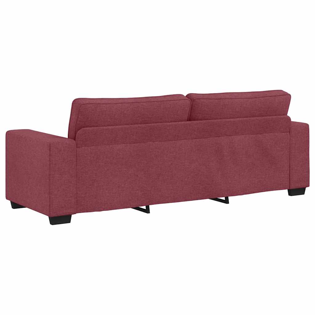 vidaXL Τριθέσιος Καναπές Κόκκινος 220x77x82 εκ. Ύφασμα