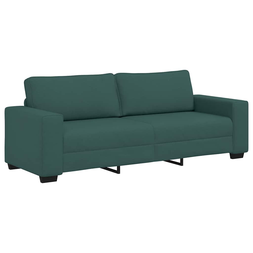 vidaXL Τριθέσιος Καναπές Σκούρο Πράσινο 220x77x82 εκ. Ύφασμα