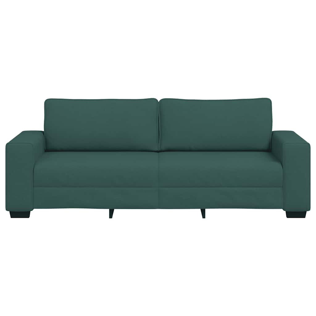 vidaXL Τριθέσιος Καναπές Σκούρο Πράσινο 220x77x82 εκ. Ύφασμα