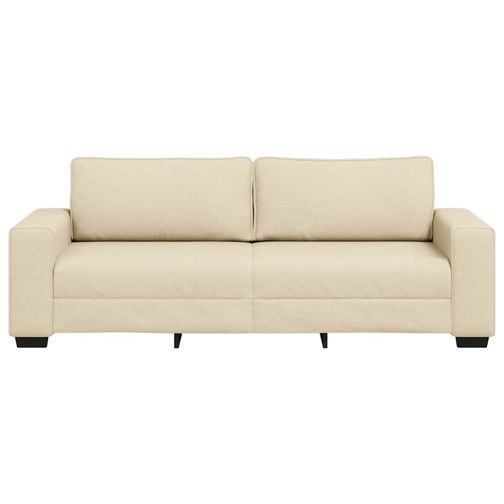 vidaXL Τριθέσιος Καναπές Μπεζ 220x77x82 εκ. Ύφασμα