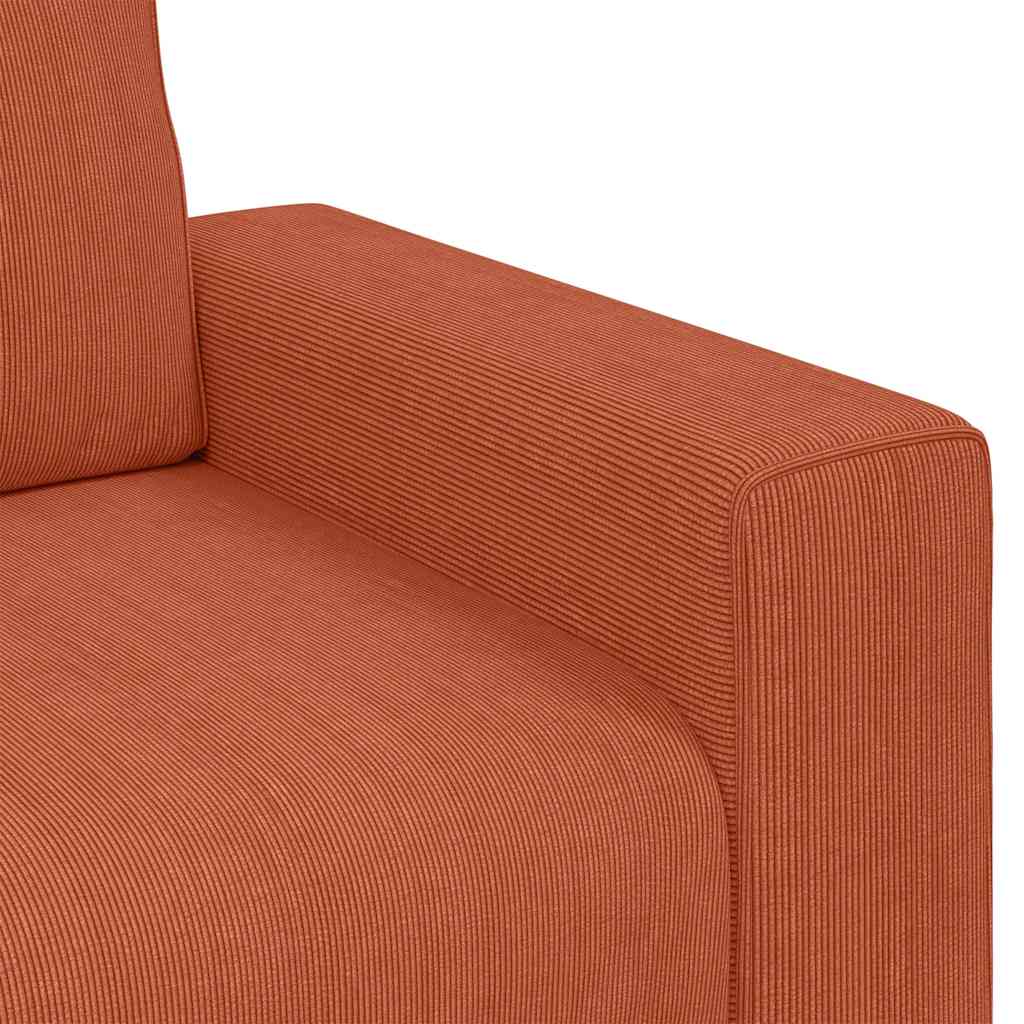 vidaXL Καναπές Διθέσιος Κόκκινος Πορτοκαλί 160 x 77 x 82 εκ. από Ύφασμα Κοτλέ