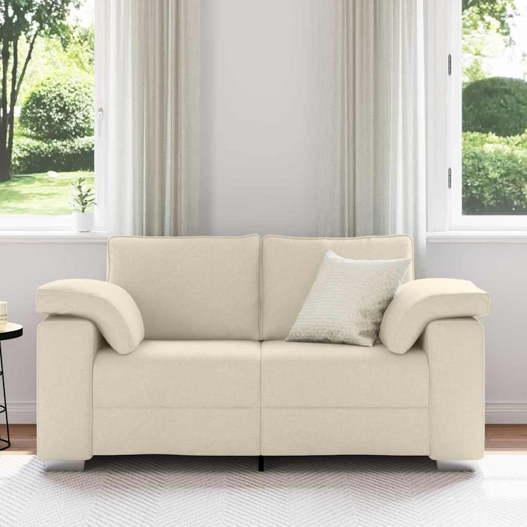 vidaXL Καναπές 2 ατόμων Μπεζ 160 cm Ύφασμα μείγματος λινών