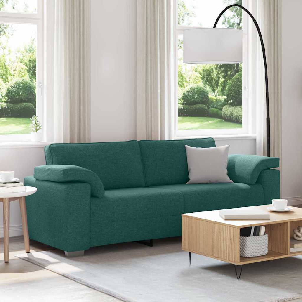 vidaXL 3-Θέσιος καναπές Σκούρο Πράσινο 220 cm ύφασμα