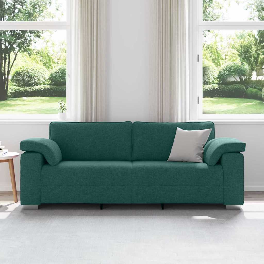 vidaXL 3-Θέσιος καναπές Σκούρο Πράσινο 220 cm ύφασμα
