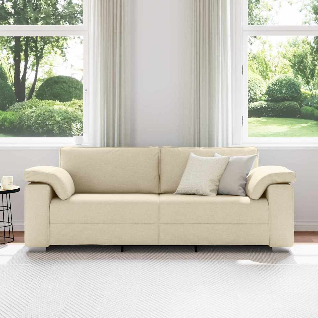 vidaXL 3-Θέσιος καναπές Κρεμ 220 cm ύφασμα