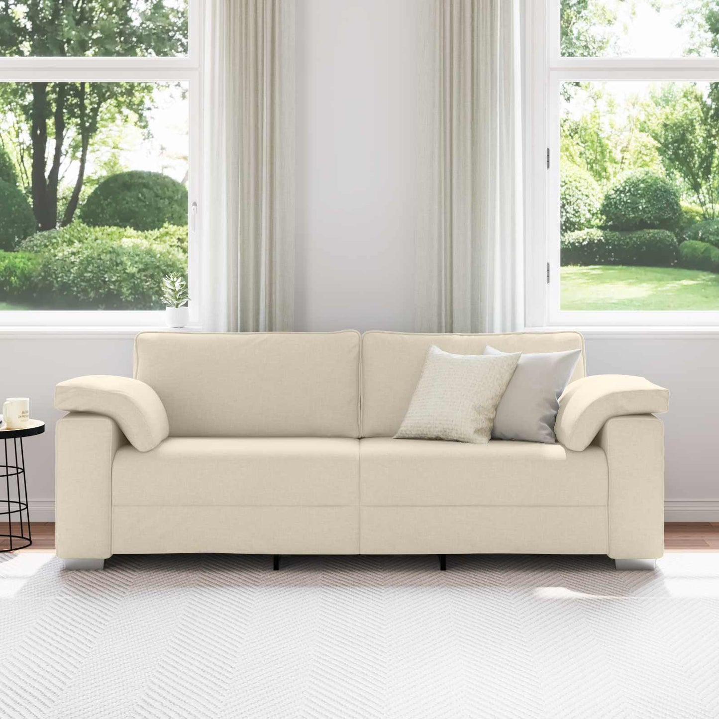 vidaXL 3-Θέσιος καναπές Μπεζ 220 cm Ύφασμα μείγματος λινών