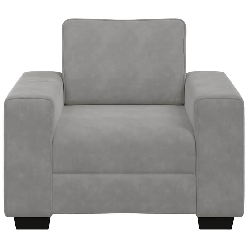 vidaXL Πολυθρόνα Ανοιχτό Γκρι Βελούδινη 100 x 77 x 82 εκ.