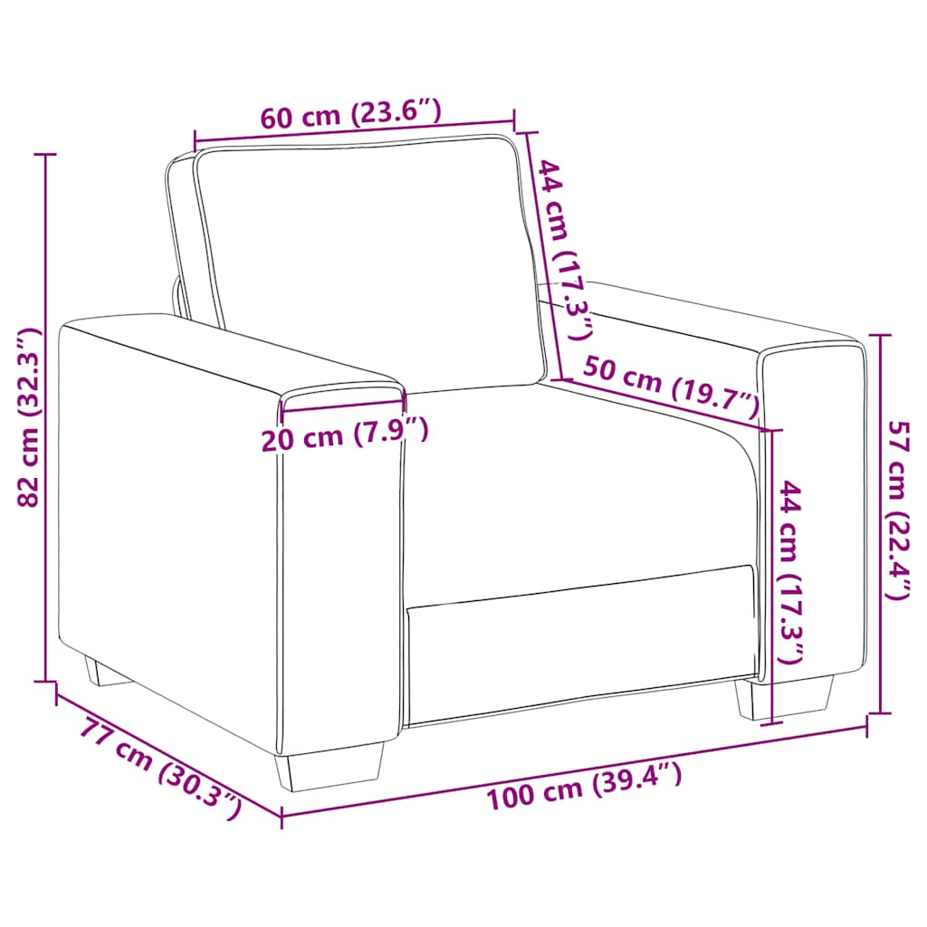 vidaXL Πολυθρόνα Ανοιχτό Γκρι Βελούδινη 100 x 77 x 82 εκ.