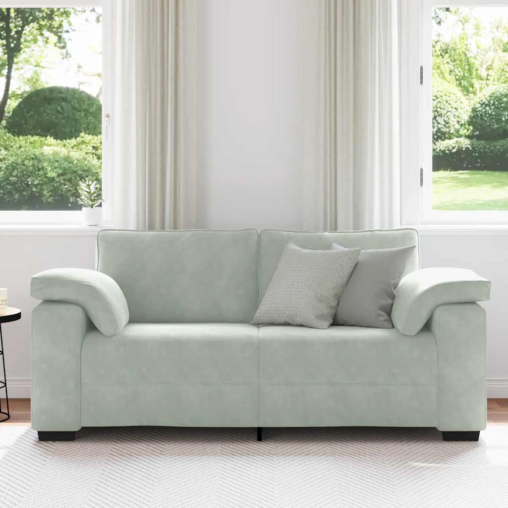 vidaXL Καναπές Διθέσιος Ανοιχτό Γκρι 180 x 77 x 82 εκ. Βελούδο