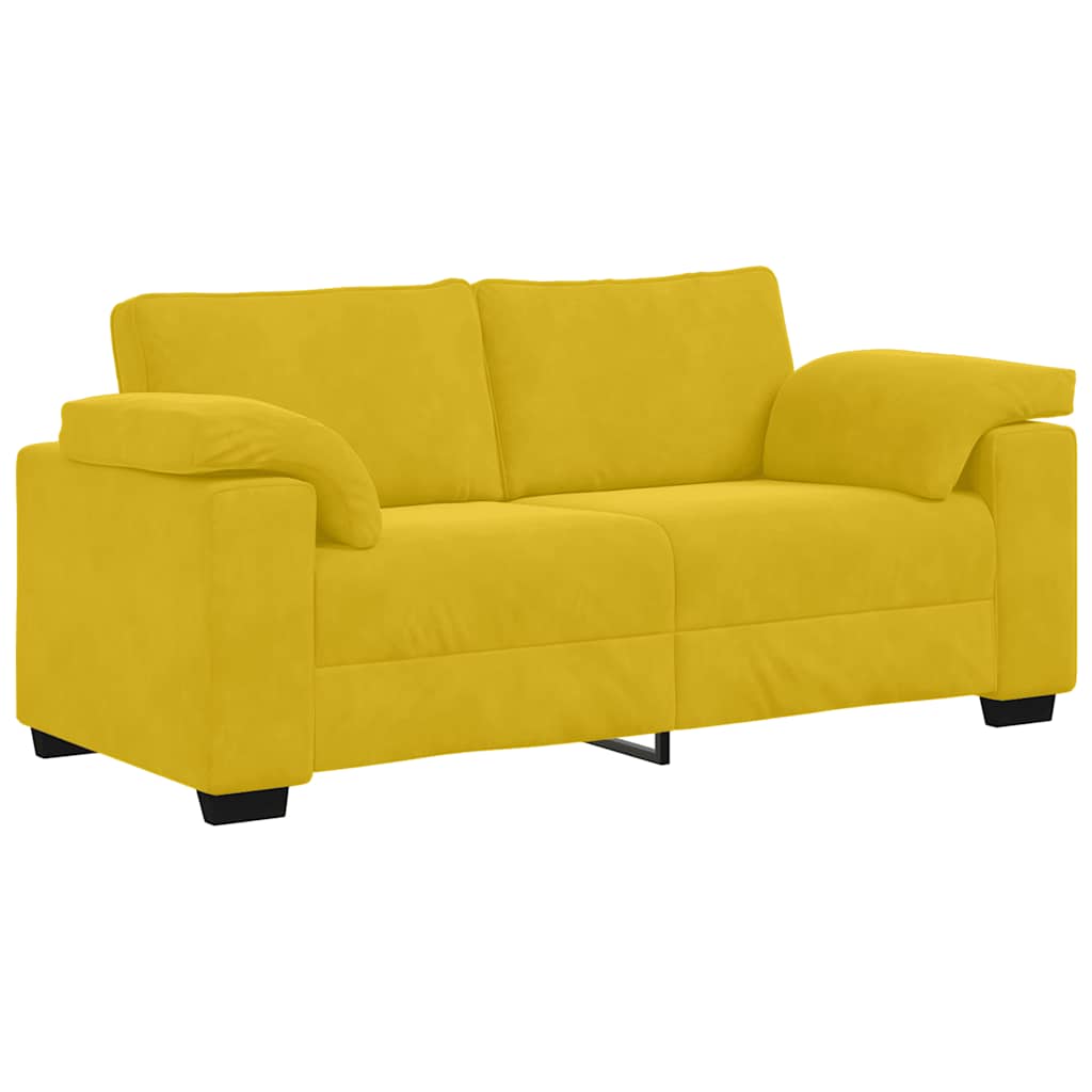 vidaXL Καναπές-Διθέσιος Κίτρινος Βελούδος 180 x 77 x 82 εκ.
