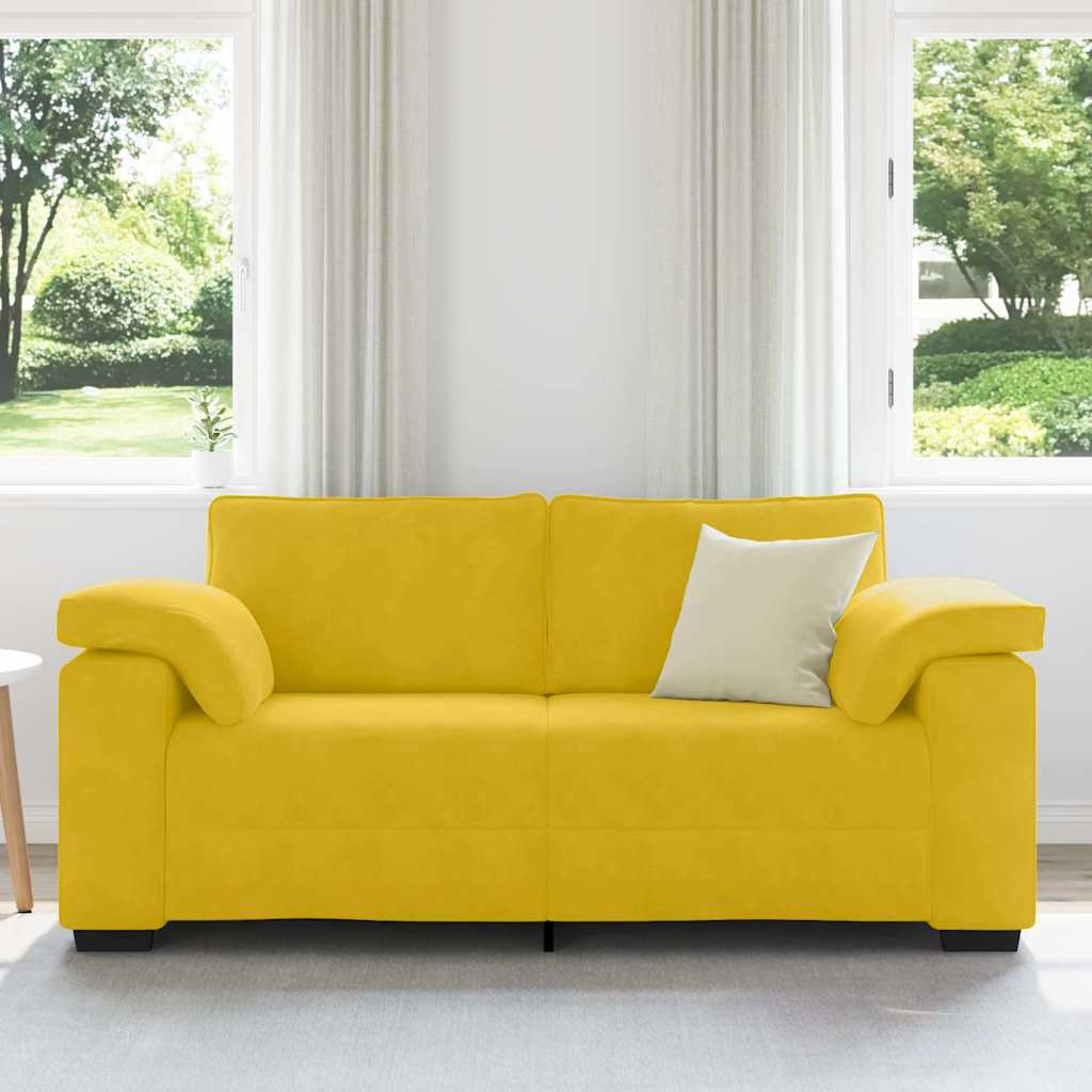 vidaXL Καναπές-Διθέσιος Κίτρινος Βελούδος 180 x 77 x 82 εκ.