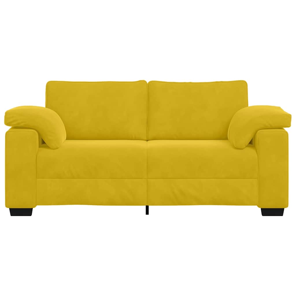 vidaXL Καναπές-Διθέσιος Κίτρινος Βελούδος 180 x 77 x 82 εκ.