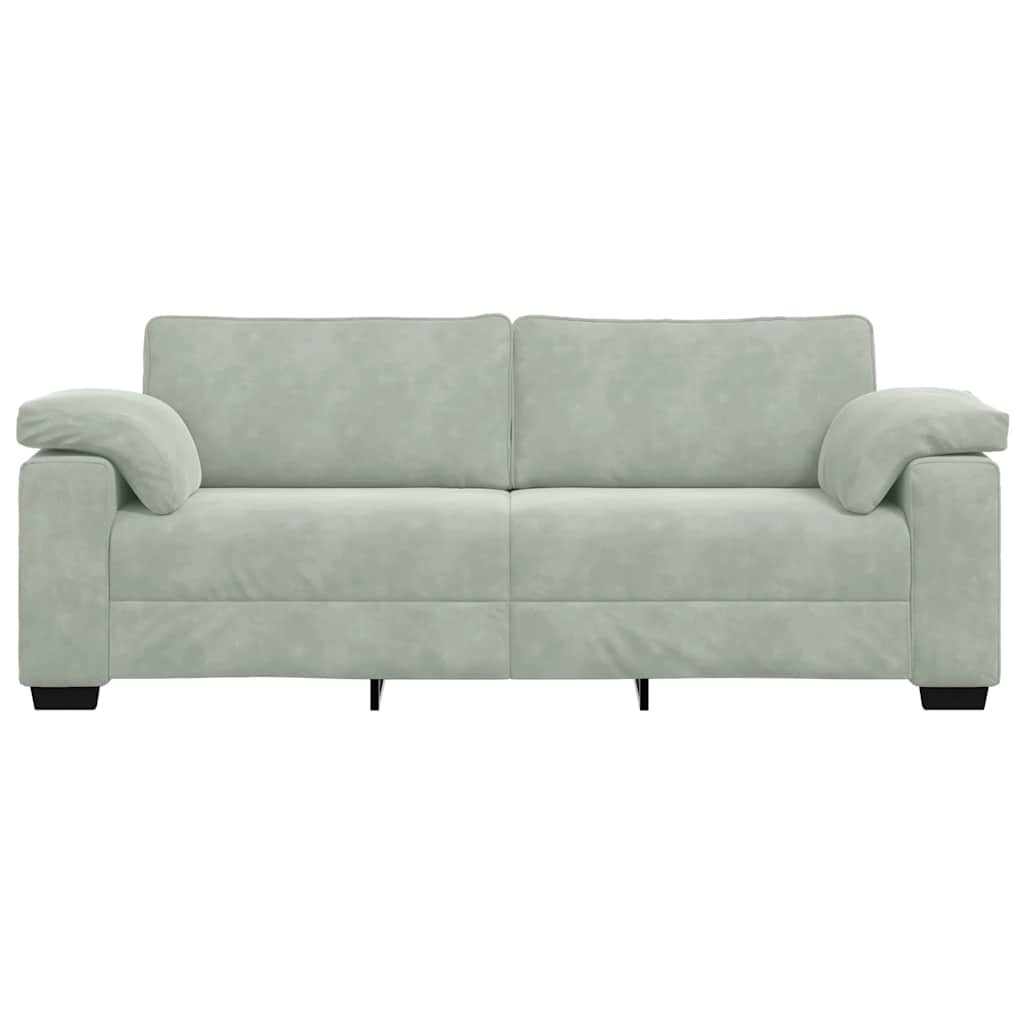 vidaXL Τριθέσιος Καναπές Ανοιχτό Γκρι 220x77x82 εκ. Βελούδο