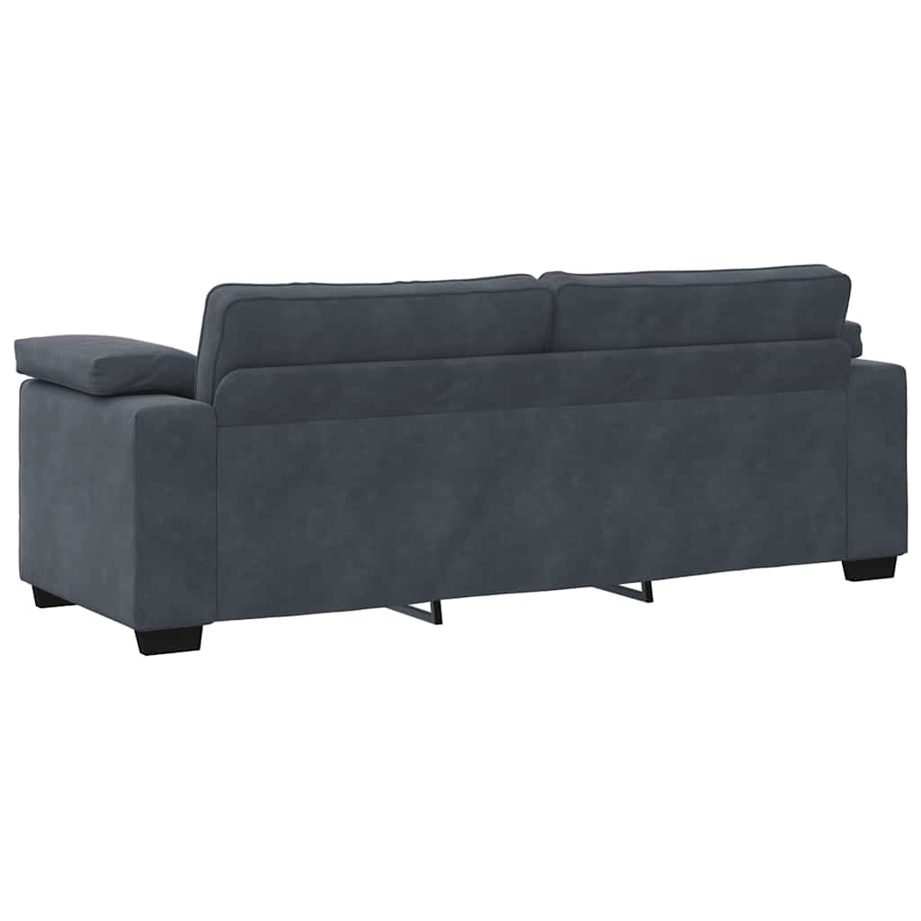 vidaXL Τριθέσιος Καναπές Σκούρο Γκρι 220x77x82 εκ. Βελούδο