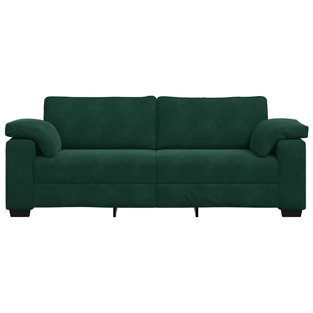 vidaXL Τριθέσιος Καναπές Σκούρο Πράσινο 220x77x82 εκ. Βελούδο