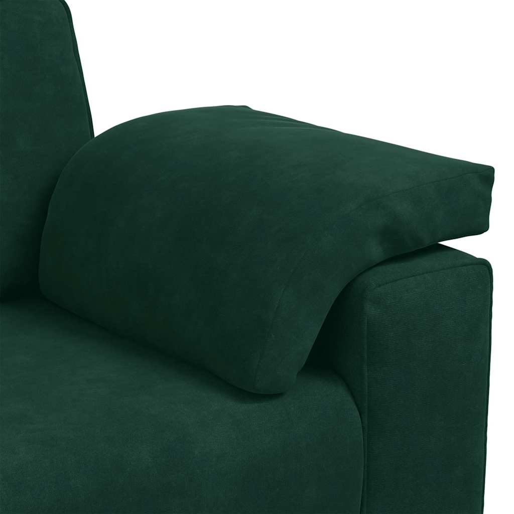 vidaXL Τριθέσιος Καναπές Σκούρο Πράσινο 220x77x82 εκ. Βελούδο