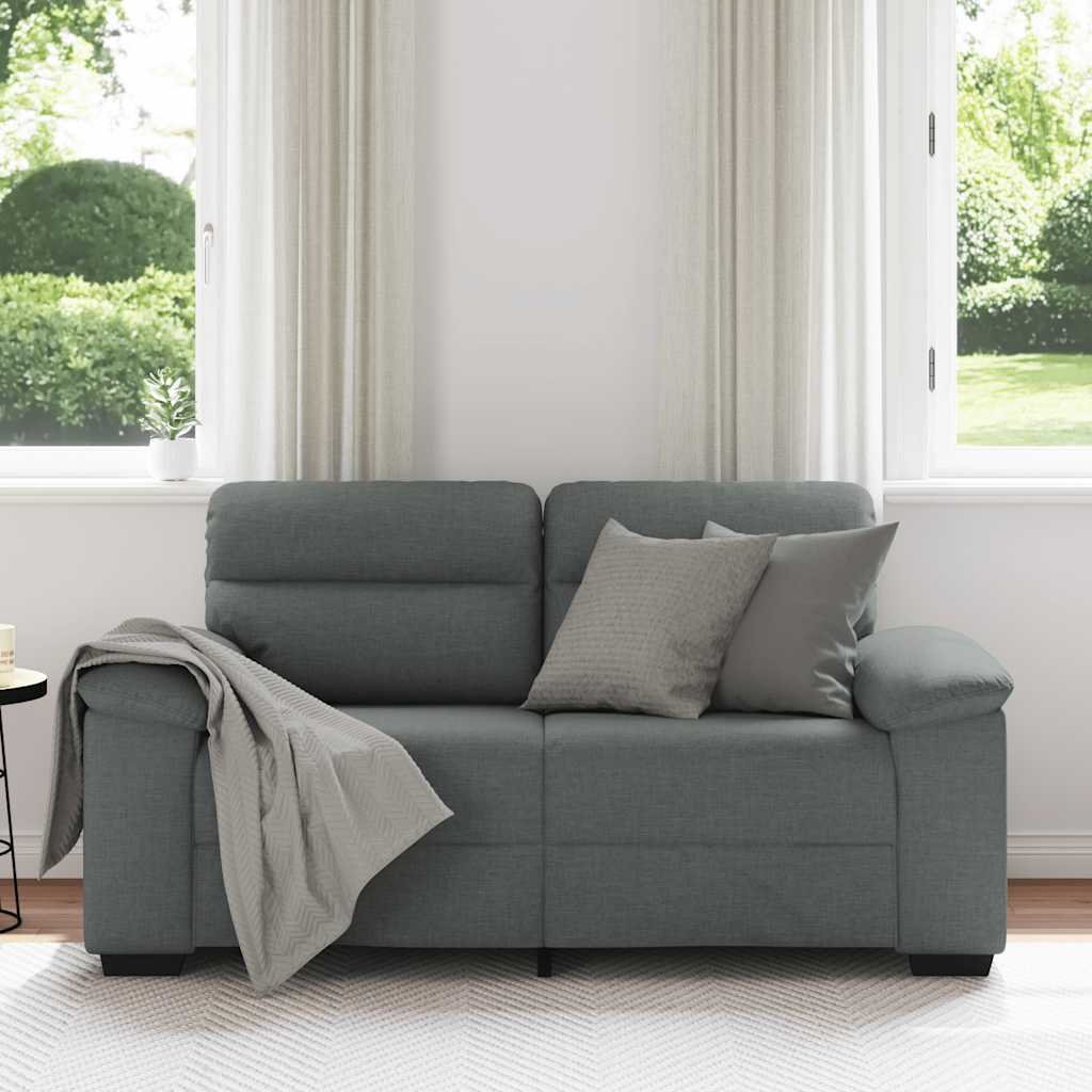vidaXL Διθέσιος Καναπές Σκούρο Γκρι 160x81x84 εκ. Ύφασμα