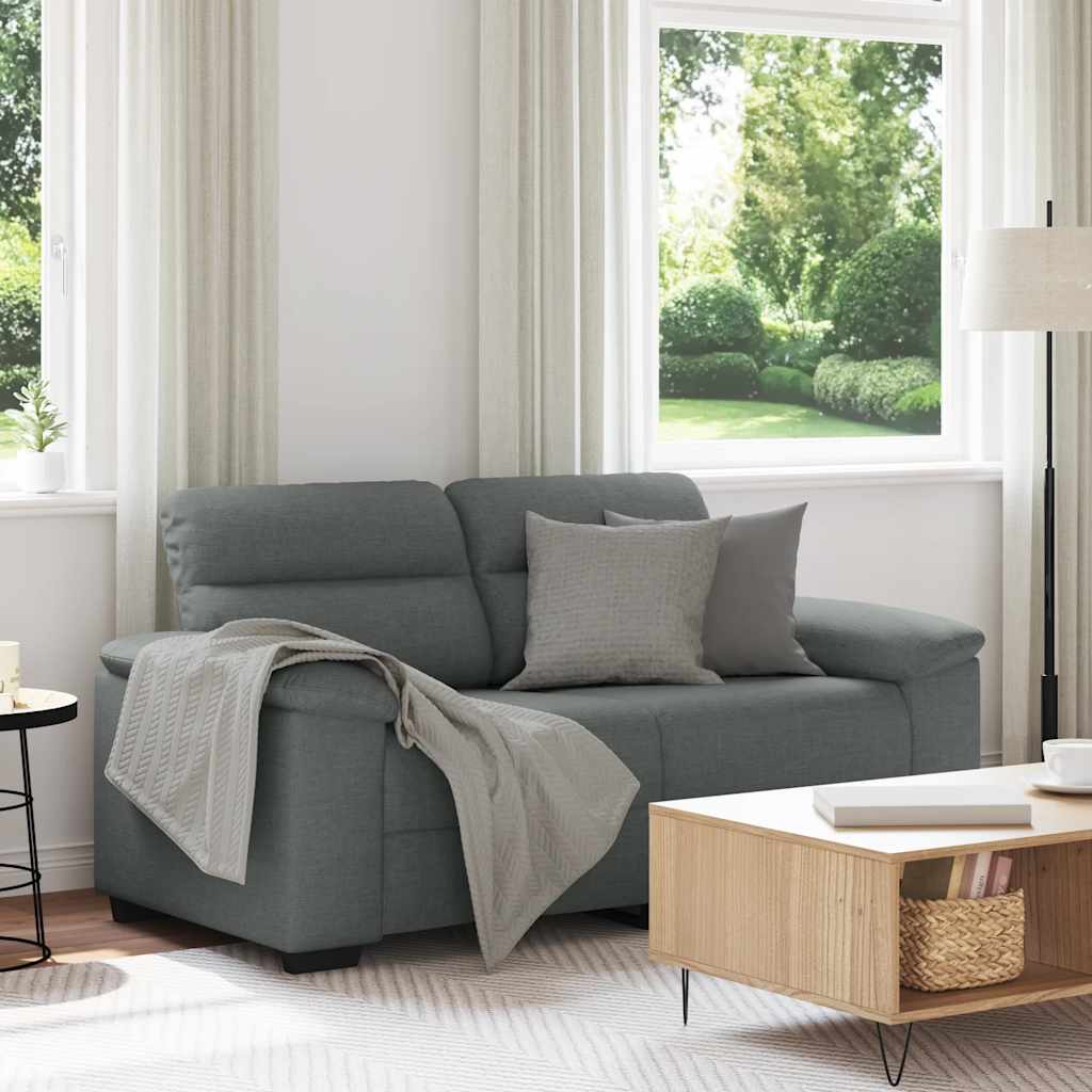 vidaXL Διθέσιος Καναπές Σκούρο Γκρι 160x81x84 εκ. Ύφασμα