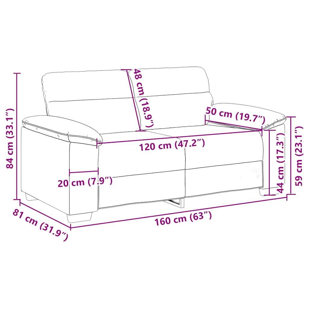 vidaXL Διθέσιος Καναπές 160x81x84 εκ. από Λινό