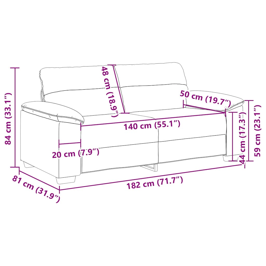 vidaXL Διθέσιος Καναπές 180x81x84 εκ. από Λινό